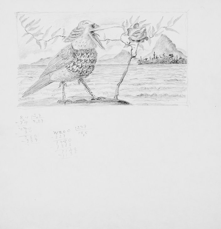 Teckning  1972  blyerts på papper  203 x 208 mm